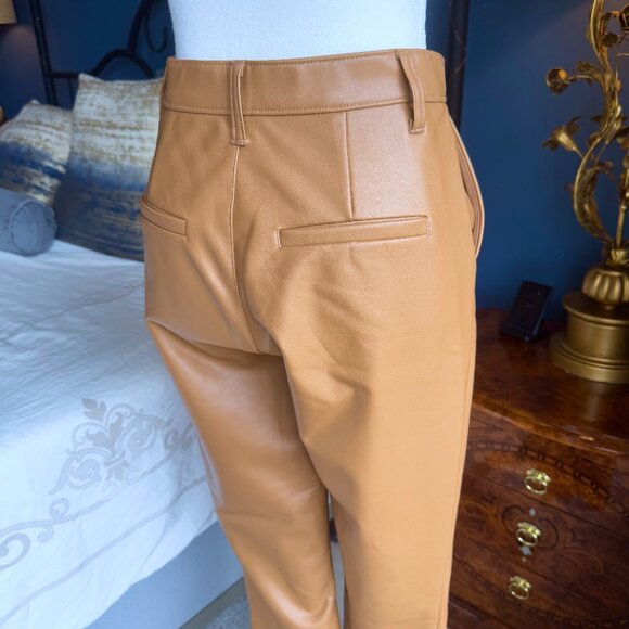 Abercrombie & Fitch Tan Vegan Leather "The Skinny" Ultra High Rise Pants - Picture 9 of 14
